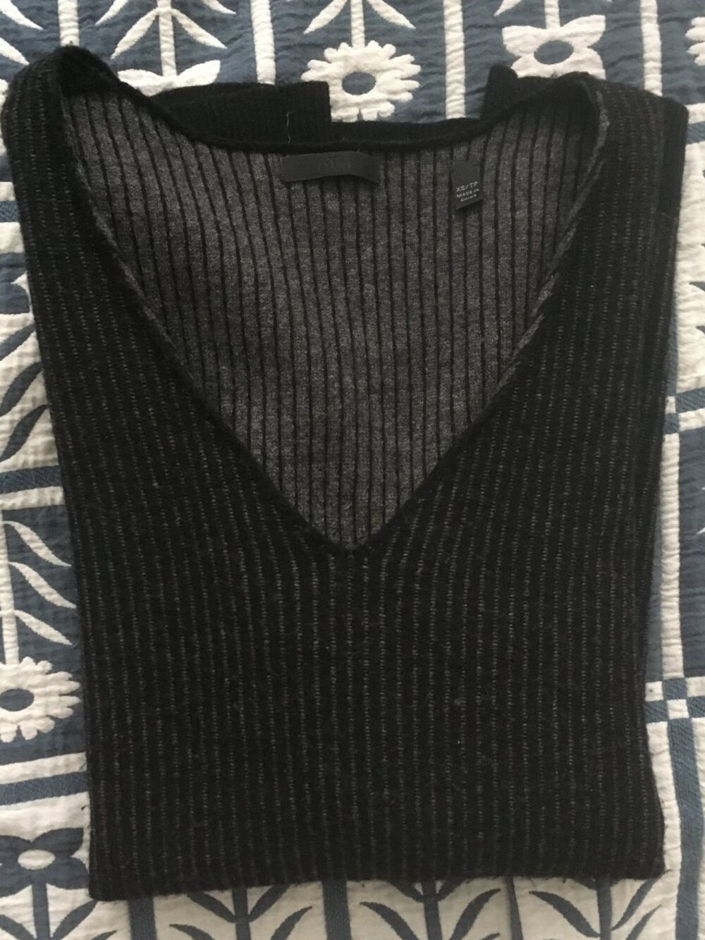 ATM wool and cashmere sweater (gray stripe, size XS)